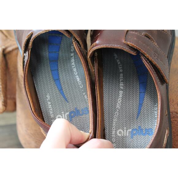 Josef Siebel Men's Size 43 Brown Leather Fisherman Sandals with Insoles - Picture 5 of 7